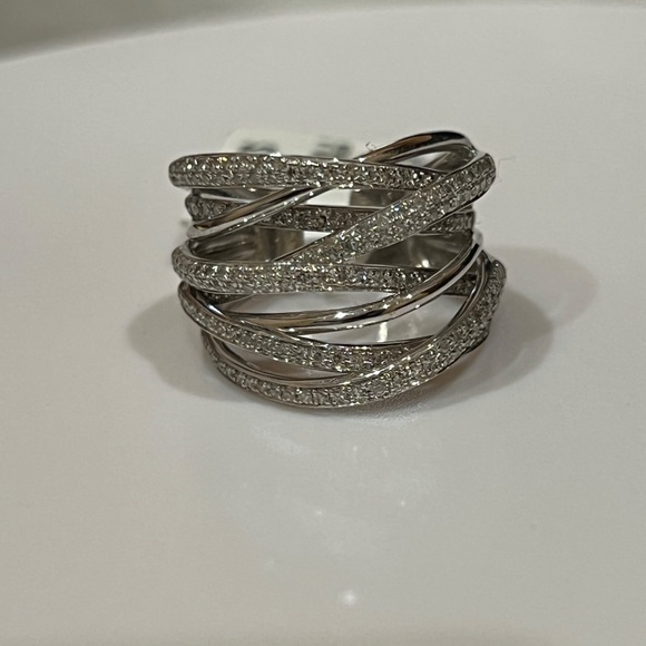 ❤️SOLD❤️ EFFY Diamond Crossover Statement Ring 3/4 ct. t.w.14K White Gold.Size 6 - Picture 17 of 17